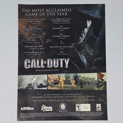 Call Of Duty PC Most Acclaimed Print Ad/Poster