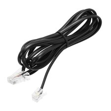 3Pcs Telephone Cord 6.6ft Phone Cable 8P4C to 6P4C Wire RJ45 to RJ11 Black