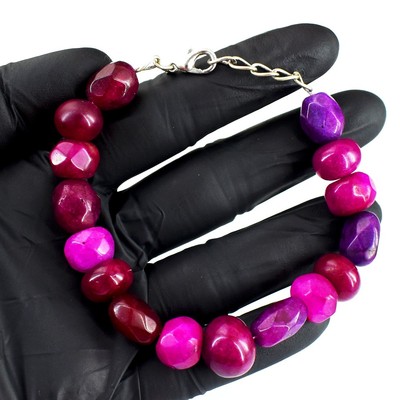 Toller Schliff rosa Rubin 165,00 kt Perlen tolles hervorragendes Armband RK 20 E704