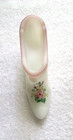 Vintage Fenton 6" Hand Painted White & Pink Satin Glass Shoe - Artist Signed — photo 2