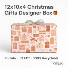 12x10x4 Christmas Gifts Designer Shipping Boxes B-Flute 32 ECT 25/50/100/200