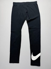 Nike Pants Youth Large Black Athletic Leggings Swoosh Logo Jersey Leggings