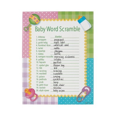 Baby Shower Word Scramble Game Toys 24 Pieces
