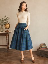 Vintage Pendleton Skirt Midi Plaid Pleated Schoolgirl Virgin Wool USA Sz 12 Lux
