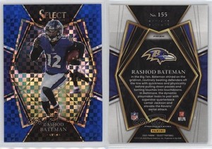 2021 Panini Select Premier Level Blue Prizm /149 Rashod Bateman #155 Rookie RC
