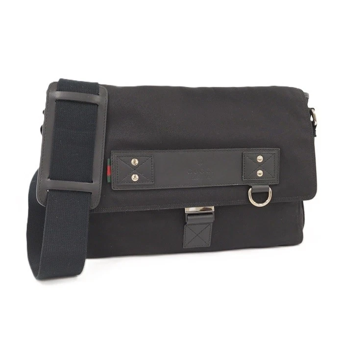 Sac bandoulière GUCCI messager nylon toile noir 246067 189236