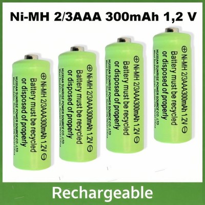 4x  2/3AAA NiMH  300 mAh 1,2 V Akku wiederaufladbar für Solarlampen Mini 29 x 10