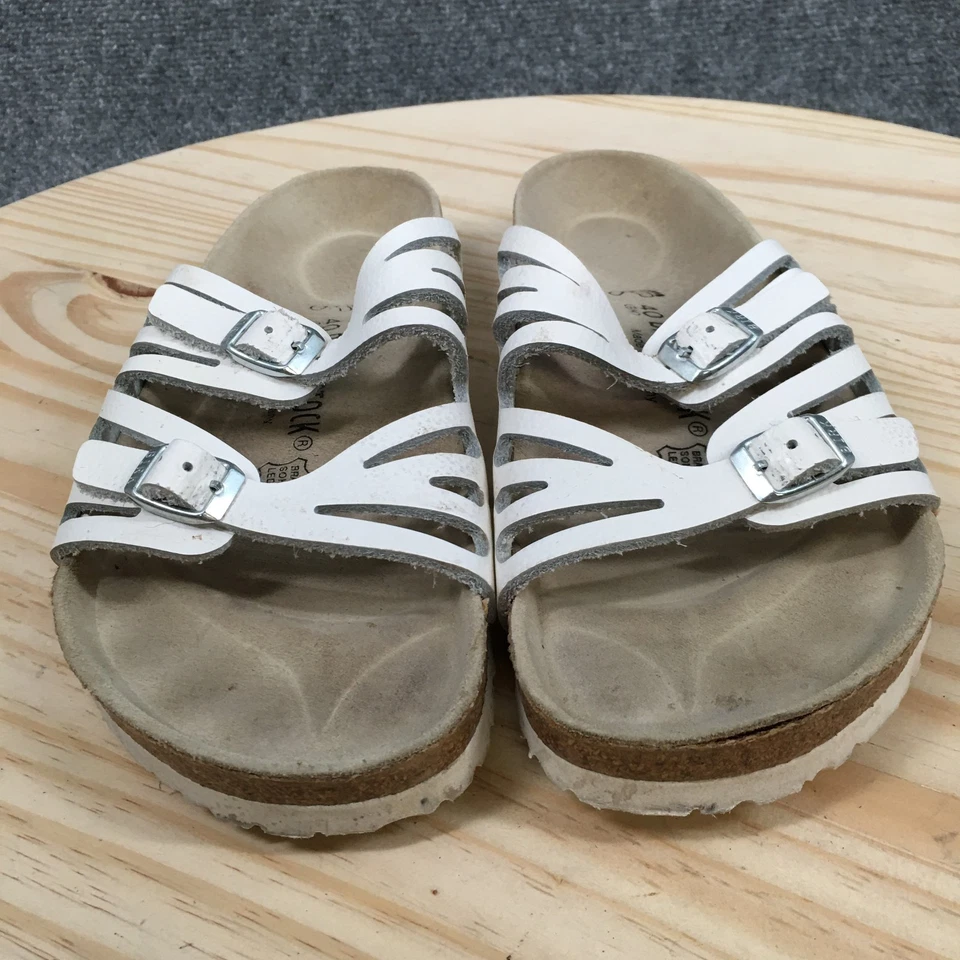 Sandalias Birkenstock Para Hombre 7 Mujer 9 Granada Informales Sin Cordones Hebilla Deslizable Blancas Foto 4 de 4