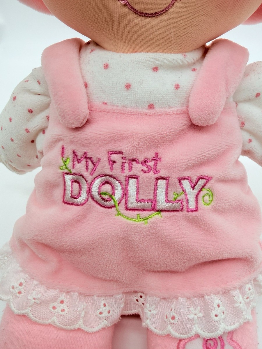 Baby Gund My First Dolly Soft Plush Doll Pink Dress & Hat Blue