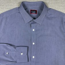 UNTUCKit Mens Shirt XL Long Sleeve Solid Gray Blue Slim 100 Cotton Wrinkle Free