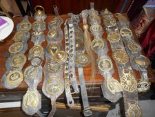 Old Original Brass Horse Brasses, Martingales & Face Piece