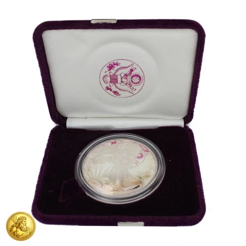 1986 S American Silver Eagle Choice Proof Bullion $1 Coin OGP COA -Z54