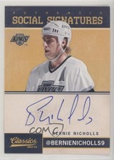 2012-13 Panini Classics Signatures Social Bernie Nicholls #SS-BN Auto lb9