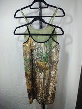 Women's Solid Color Casual And Camouflage Tank Set, Size L
