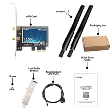 PCI-E WiFi Wireless Card Dual Band Desktop Network Card Bluetooth PCIe Adpater