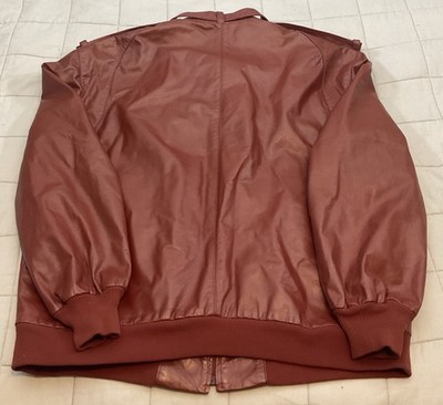 Vintage Red Leather A2 bomber Jacket 80s 90s Medium Men's Size L