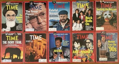TIME Magazine LOT of 10 VTG Issues from 1989 - GOOD to VERY GOOD CONDITION