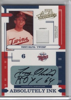 2004 Playoff Absolute Memorabilia Absolutely Ink 15/100 Tony Oliva Auto