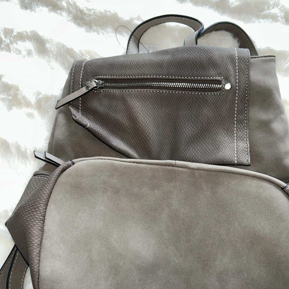 Grey Next Leather Rucksack - Image 4 of 4