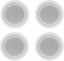 CCL5T 4 70V 5" Commercial Ceiling Speakers, White, Paintable Grills, Easy Inst