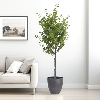 Artificial Eucalyptus Tree with Plant Pot, Natural Large Faux Plants 