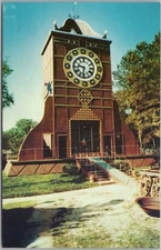 c1960s WOODVILLE, Texas Postcard "WORLD'S LARGEST MANTLE CLOCK" Seth Thomas Co.