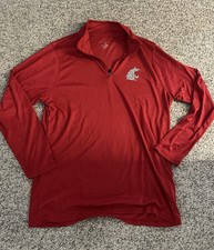 Top of the World Washington State Univ WSU Cougars 1/4 ZIP Red Pullover XXL