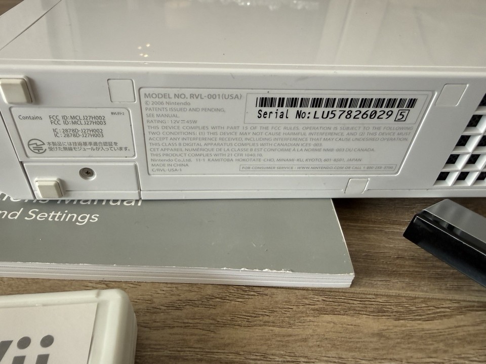 Nintendo Wii RVL-001 Console Bundle 1 Remote Sensor Bar Power AV Cables ...