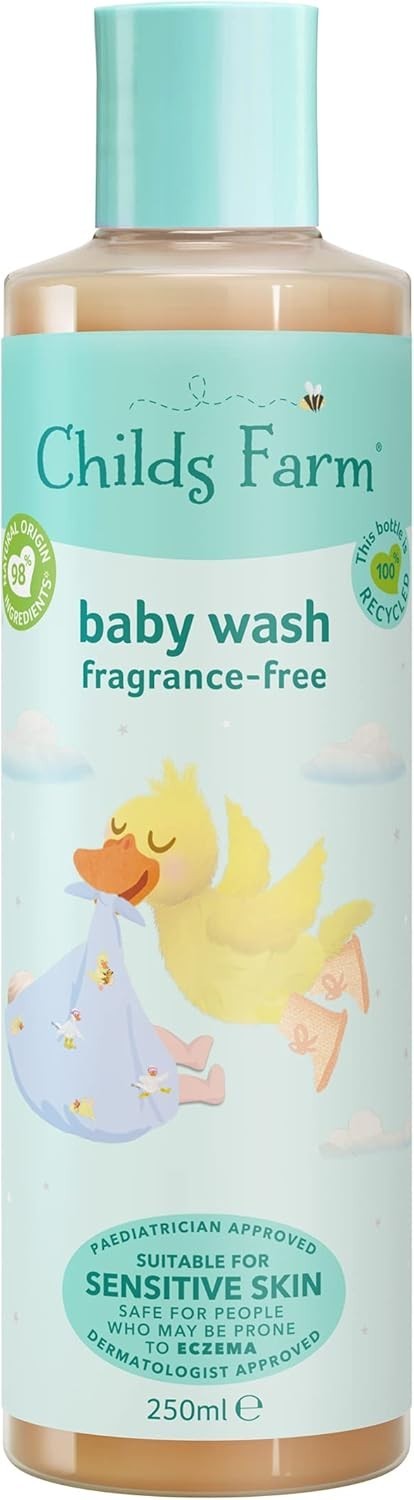 Childs Farm Baby Body Wash, Unfragranced, Gently Cleanses - 250ml