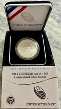 2014 $1 US Mint Civil Rights Act of 1964 Silver Dollar- Uncirculated in OGP