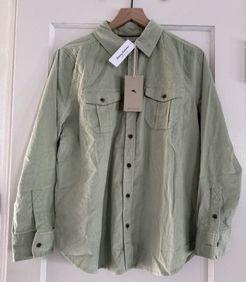 Tommy Bahama Coasta Cord Relaxed Shirt Button Up Corduroy Medium Hushed Pine NWT