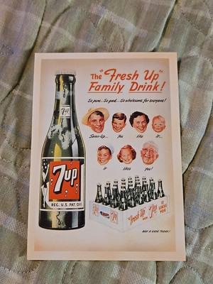 7 UP The Fresh Up Family Drink Buy A Case Today Retro Postcard 4 X 6 