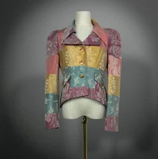 Archival🔥 Christian Lacroix Vintage Jacquard Silk Blend Satin Floral Jacket 42