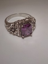 Women Classic Fashion Sliver 925 Ring Synthetic Purple Cubic Zarcon