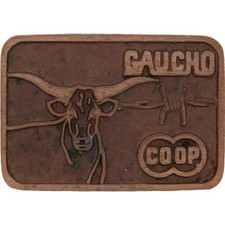 Gaucho Coop Longhorn Ranch Rancher Cow Cattlemen Western Farmer Vtg Belt Buckle