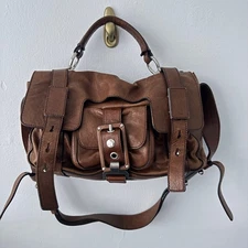 Chloe Mid 2000s Brown Lamb Leather Shoulder Handbag