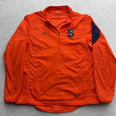 Nike Syracuse Orange Mens Medium 1/4 Zip Windbreaker Pullover Orange Navy Blue