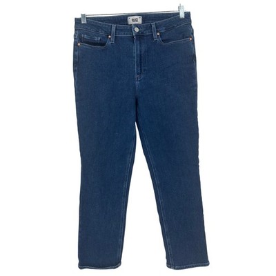 Paige Cindy High Rise Straight Leg Jeans Dark Wash Blue Size 31 RN27002 Casual