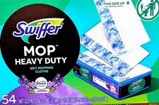 Swiffer Heavy Duty Wet Pad Mopping Cloth Refills Lavender 54-count