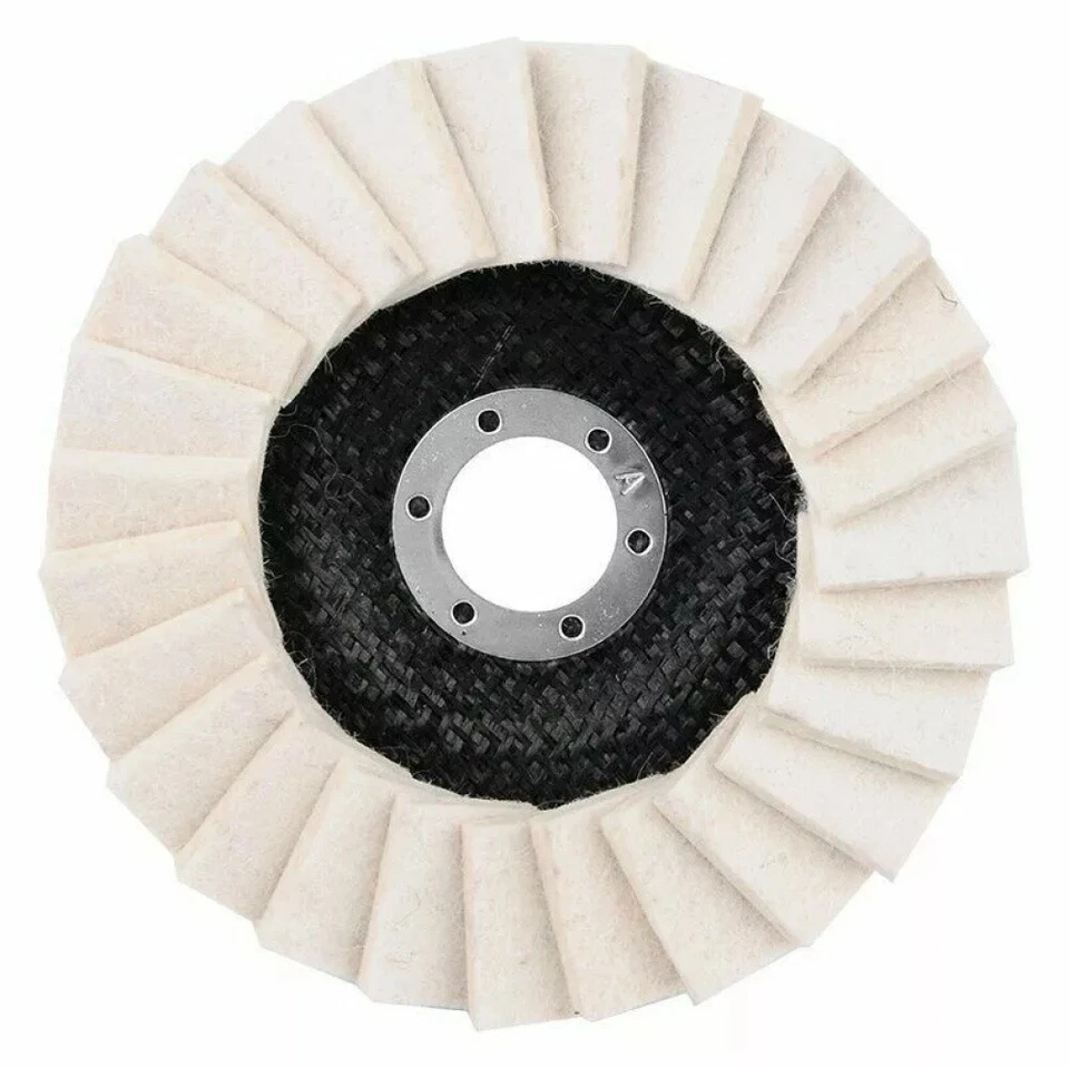 4er 125mm Polierscheibe Polierfächerscheibe Winkelschleifer Fächerscheiben Filz. - Bild 3 von 4