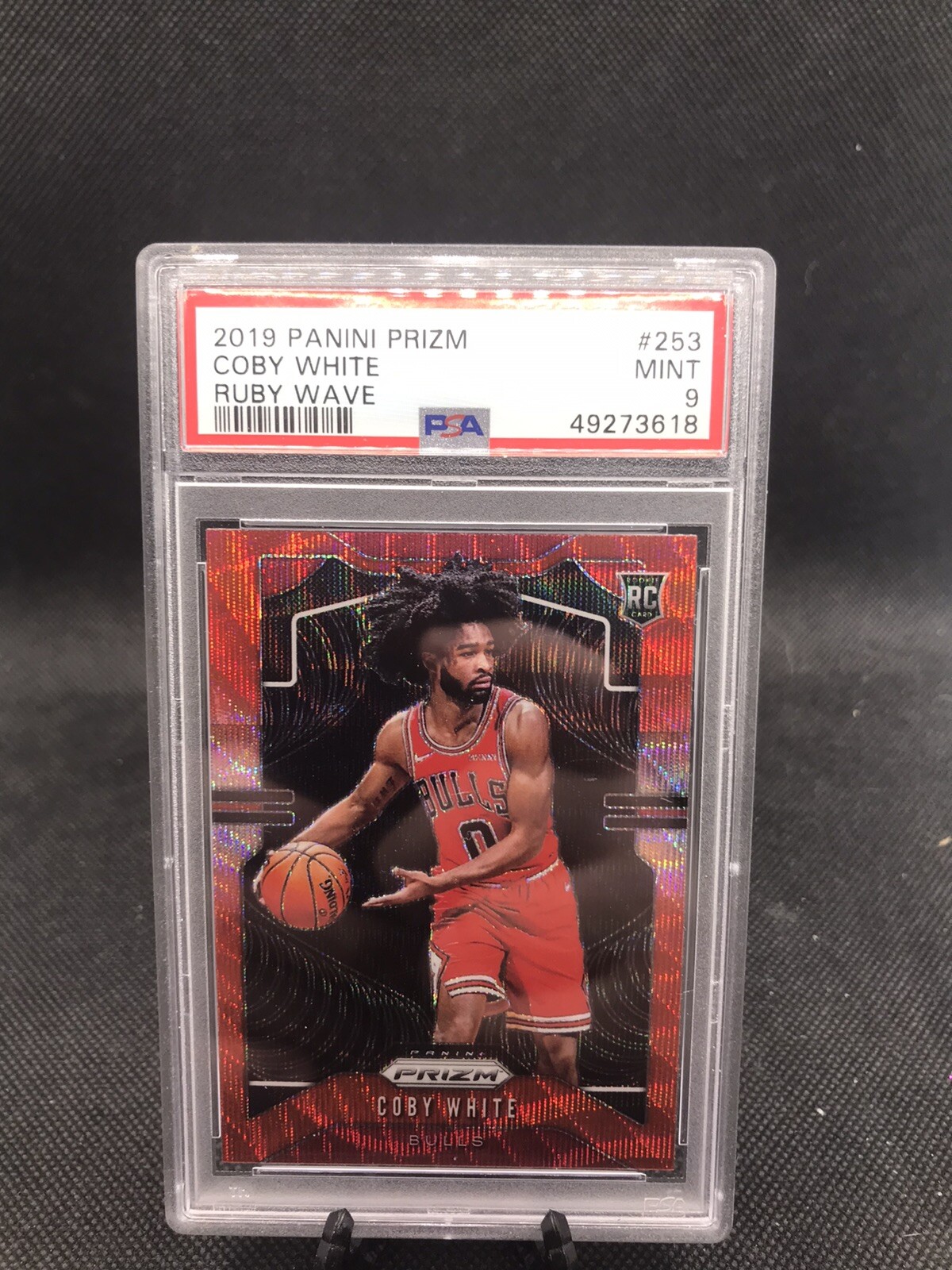 COBY WHITE 2019-20 Panini Prizm RED PRIZM RUBY WAVE PSA 9 RC