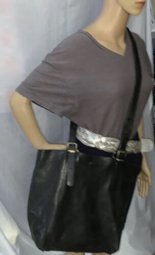 pre-loved auth MAISON MARTIN MARGIELA black lambskin leather TOTE bucket BAG - Picture 13 of 15
