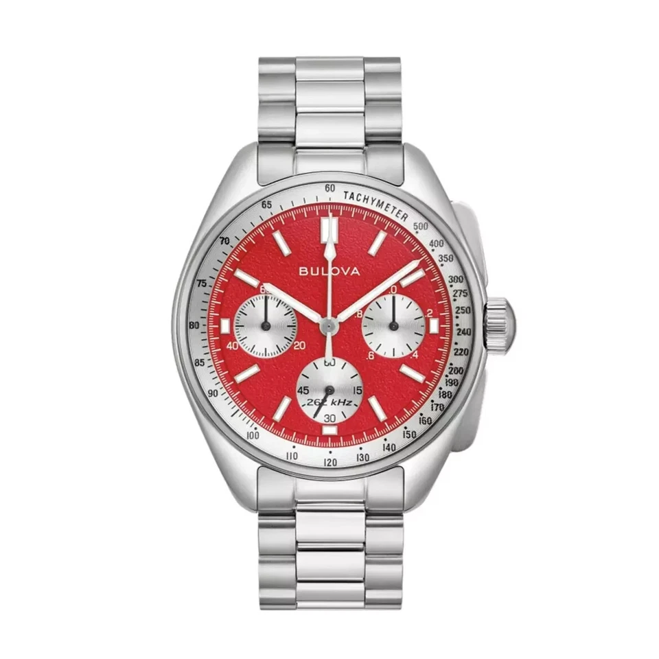 *BRAND NEW* Bulova Lunar Pilot Archive Series Quartz Red Dial Men's Watch 96K115