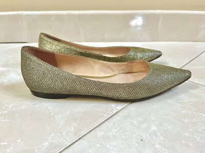 Refurbished Authentic Jimmy Choo Ballerina Lame Glitter Flat Size