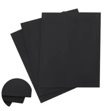 3pcs Plastic Corrugated Sheets Pads for Crafts Model Building Rectangle Black