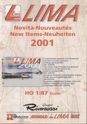 catalogue LIMA 2001 novelty HO 1/87 - Rivarossi group - Arnold Jouef IT F E D aa