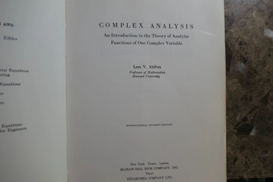 COMPLEX ANALYSIS: AN INTRODUCTION TO THE THEORY OF Lars Ahlfors 1st EDITION 1953 - Image 3 of 4