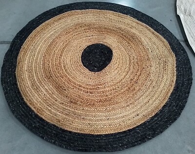 BLACK / GOLD 5' X 5' RD Broken Thread Rug, Reduced Price 1172763313 BRD910Z-5R
