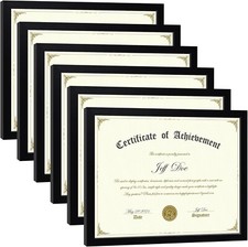 Document Frame Wood Certificate Frame 8.5 x 11 Multi-Pack Diploma Frame 6 Pcs