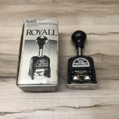 Bates ROYALL Automatic Numbering Machine Model # RNM5A-7 ~ In Original Box